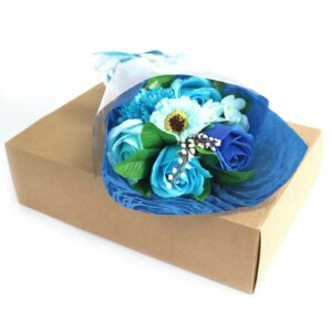 Boxed Hand Soap Flower Bouquet - Blue