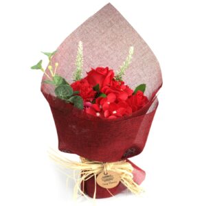 Bouquet de fleurs de savon sur pied - Rouge