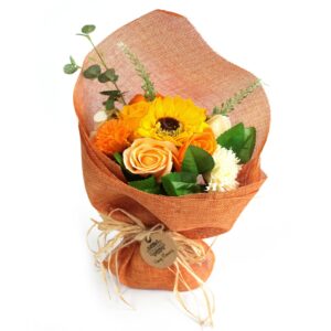 Bouquet de fleurs de savon sur pied - Orange