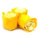 Boîte de 3 roses jaunes en savon-2