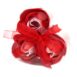 Lot de 3 boîtes coeur fleur de savon - Roses rouges