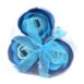 Lot de 3 boîtes de cœur en forme de fleur pour savon - Roses de mariage bleues