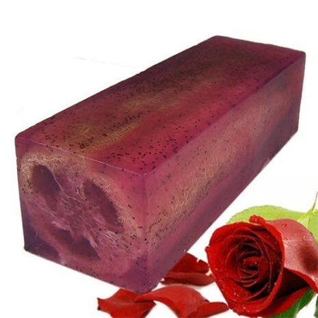 Pain de savon exfoliant à la rose