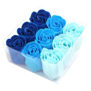 9 Blue Roses Soap Flower Gift Box