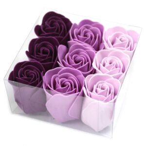 9 Lavender Roses Soap Flower Gift Box