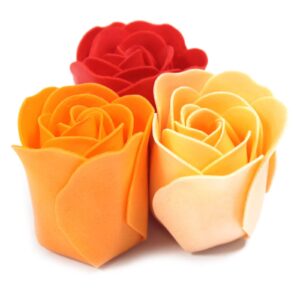 9 Peach Roses Soap Flower Gift Box-2