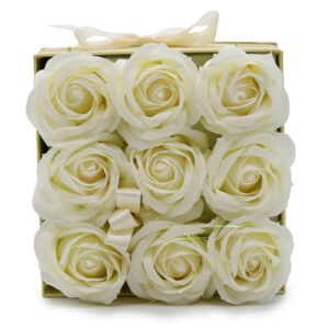 9 Rosas blancas de jabón