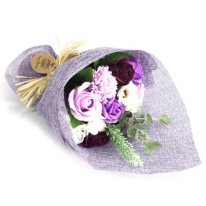 Bouquet de fleurs de savon violet-2