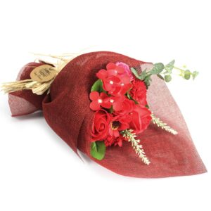 Bouquet de fleurs de savon rouge-2
