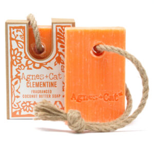 clémentine vegan soap on a rope