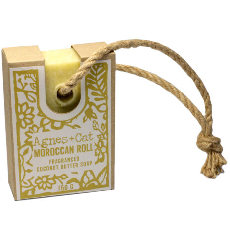 moroccan roll vegan soap on a rope