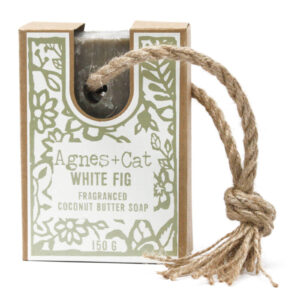 white fig vegan soap on a rope-2